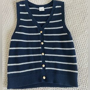 Abercrombie Kids Navy and White Striped Sweater Vest